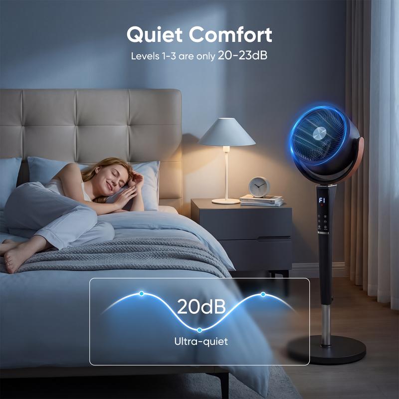 HeyLixo Smart Oscillating Pedestal Fan with Remote