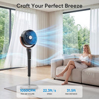HeyLixo Smart Oscillating Pedestal Fan with Remote