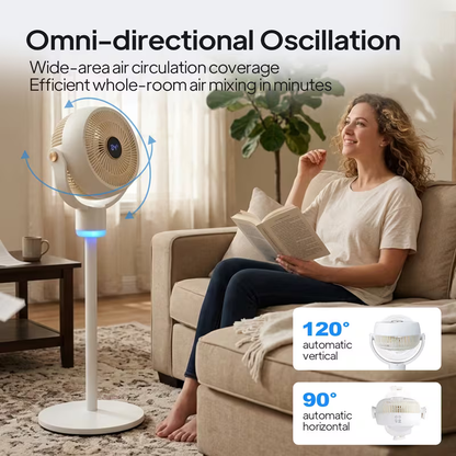 HeyLixo Smart Oscillating Pedestal Fan with Remote