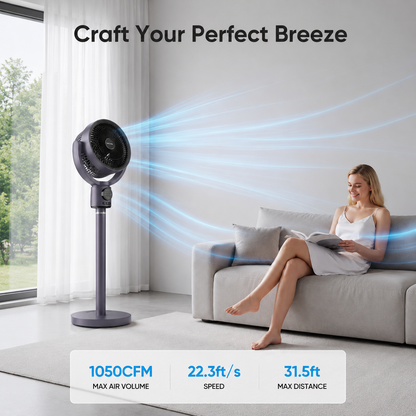 HeyLixo Smart Oscillating Pedestal Fan with Remote