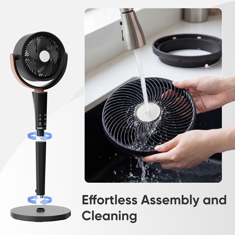 HeyLixo Smart Oscillating Pedestal Fan with Remote